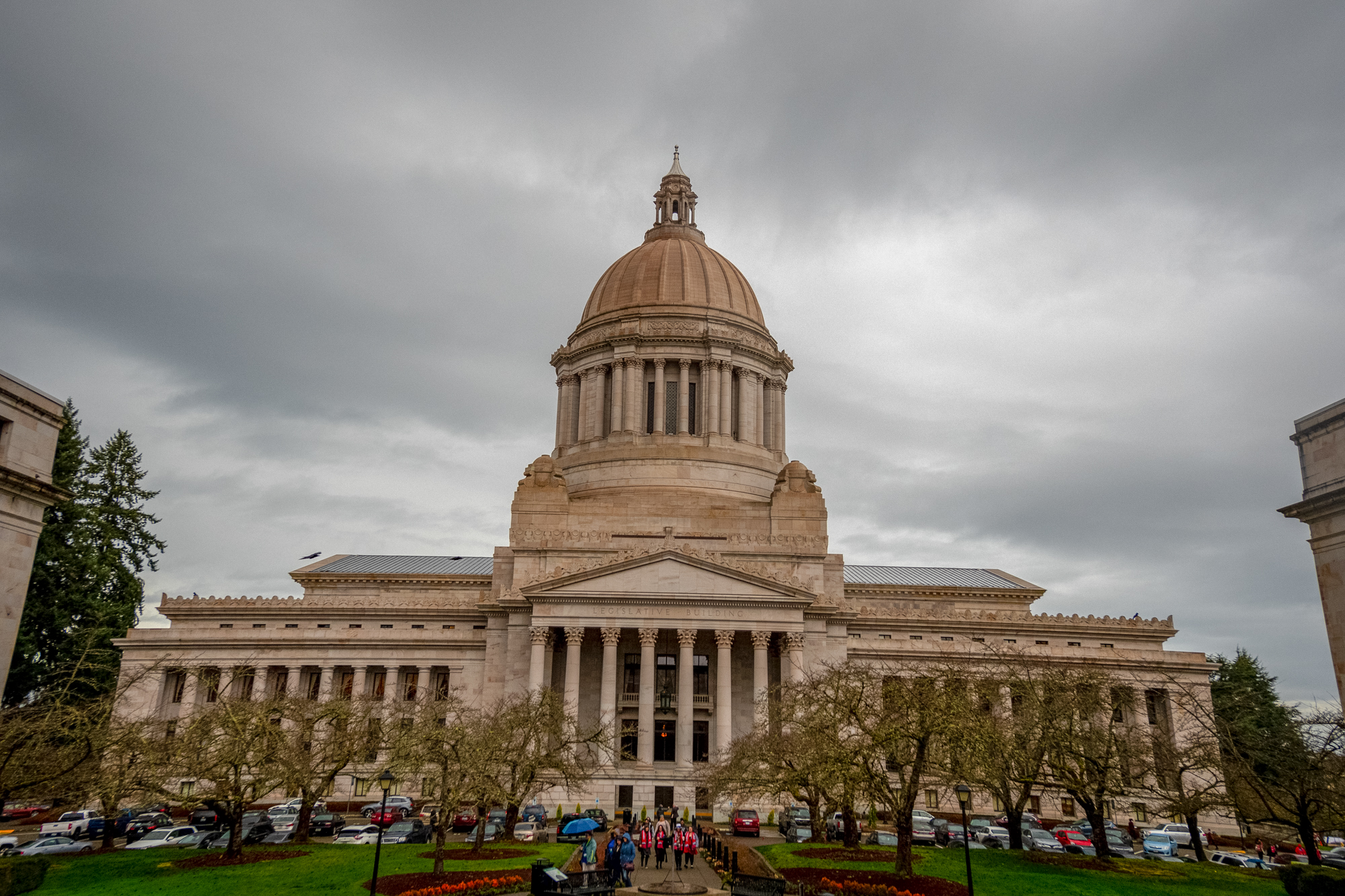 Photo of the Washington State Legisative Building in Olympia on Jan. 20 2020.