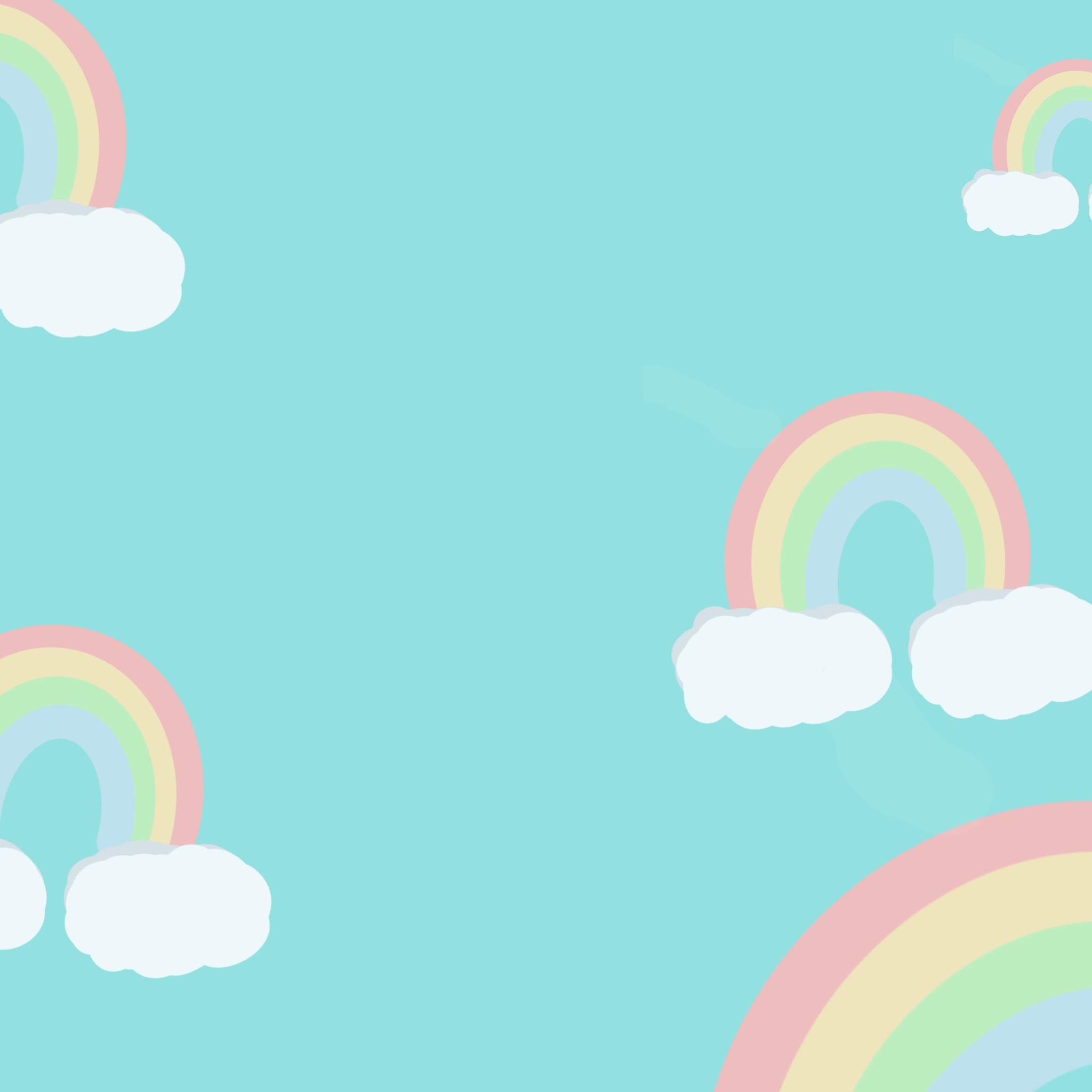 Graphic of cute queer rainbows.